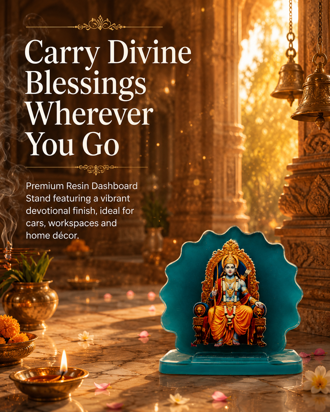 Handcrafted Shree Ram Car Dashboard Idol Set