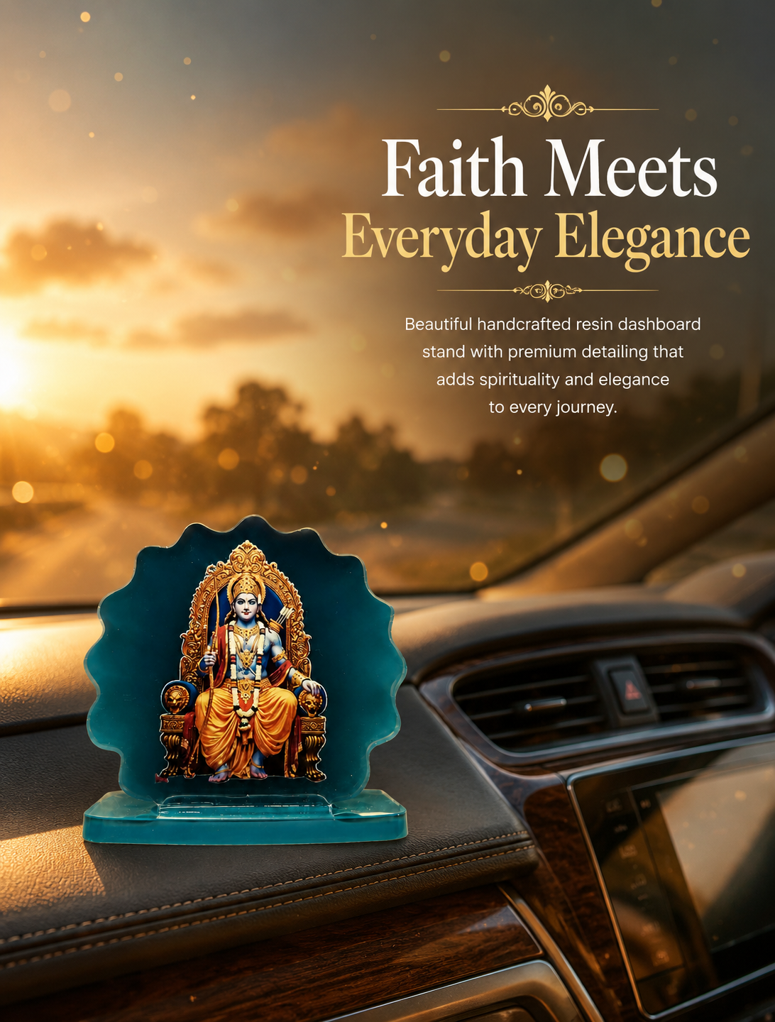 Handcrafted Shree Ram Car Dashboard Idol Set