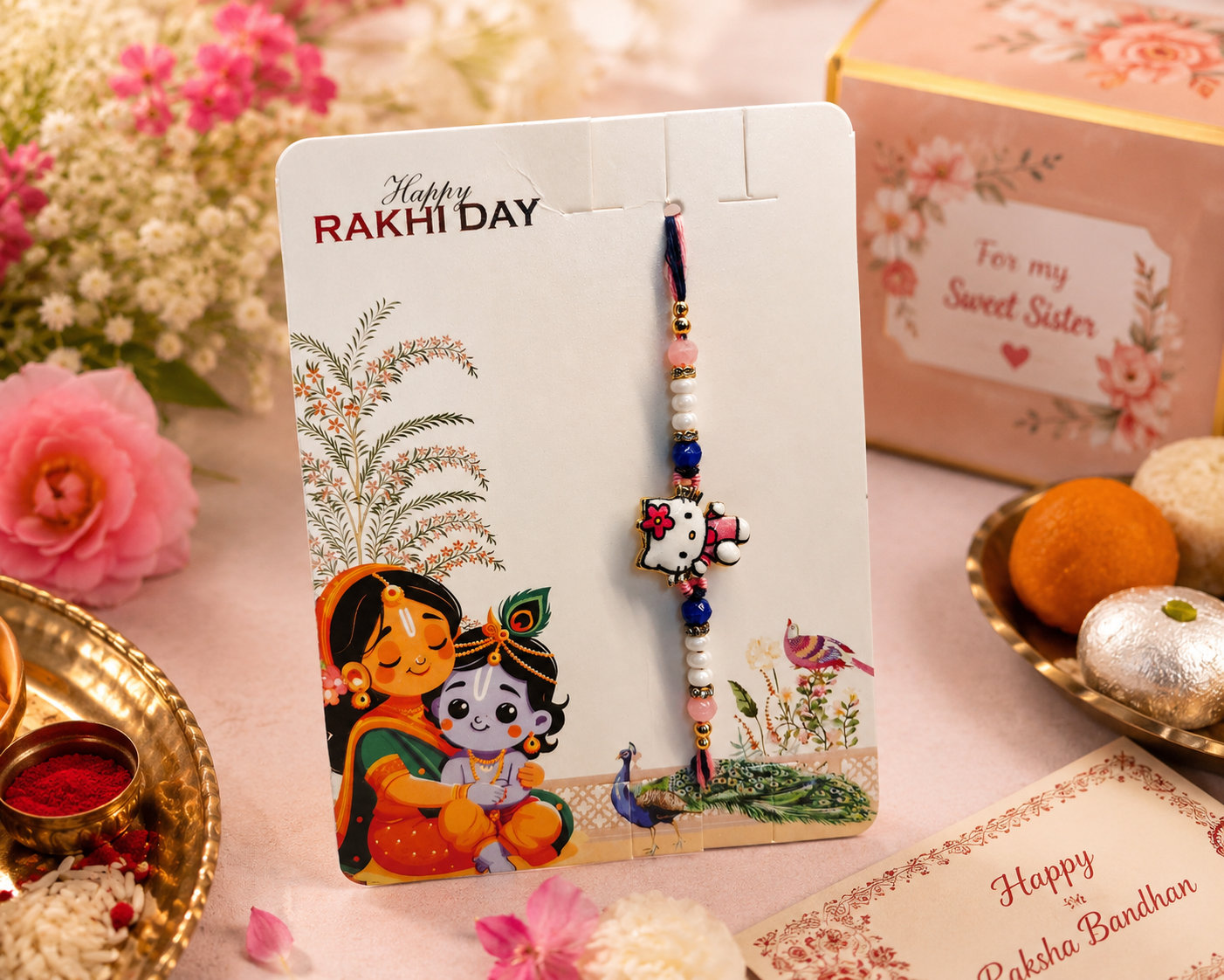 Cute Cartoon Kitty Rakhi Pack of 2