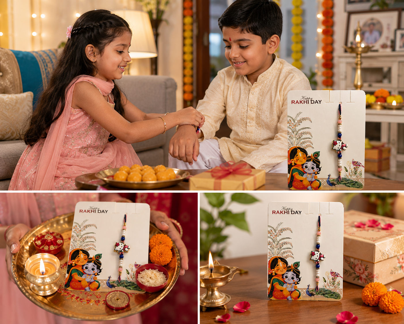 Cute Cartoon Kitty Rakhi Pack of 2