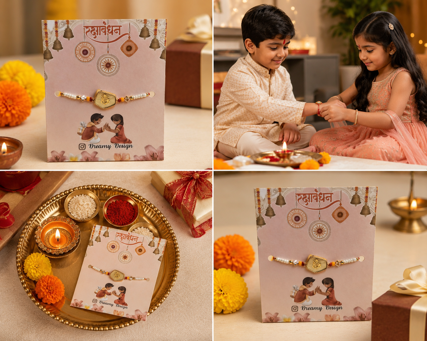 Dreamy Design Ganesha Rakhi for Brother Pack of 2