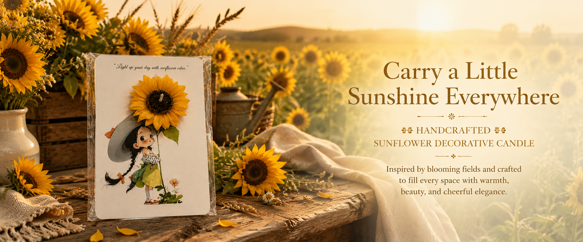 Handmade Sunflower Scented Soy Wax Candle 2pc