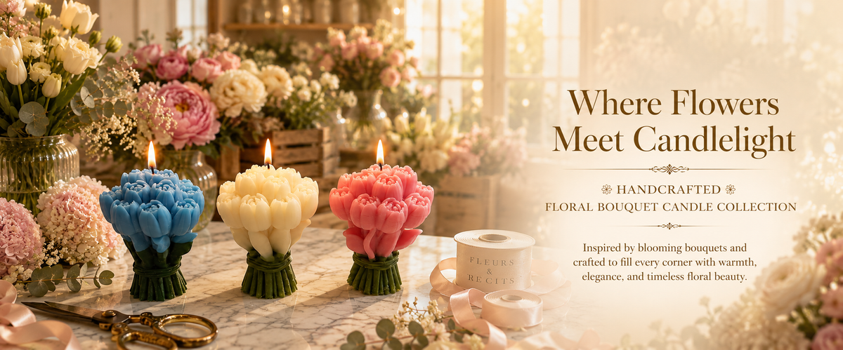 Handmade Tulip Bouquet Scented Soy Wax Candle