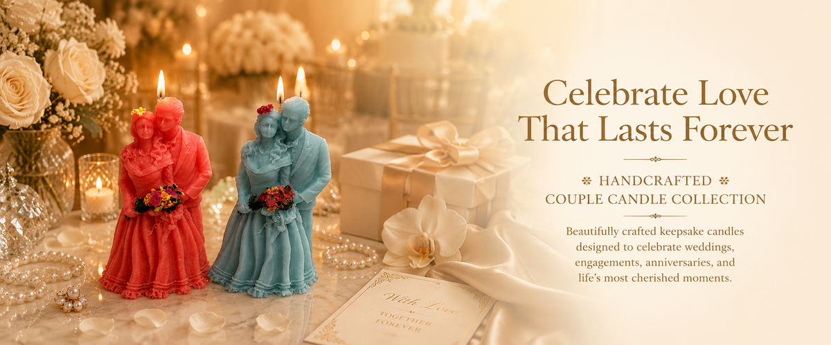 Handmade Bride & Groom Scented Soy Wax Candle 1pc