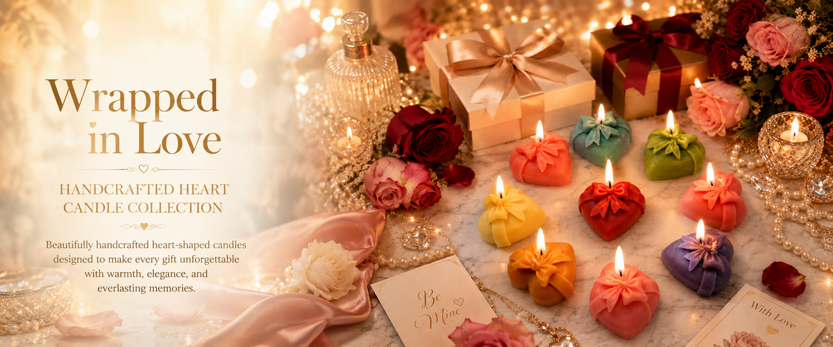 Handmade Heart Gift Box Scented Soy Wax Candle 2pcs