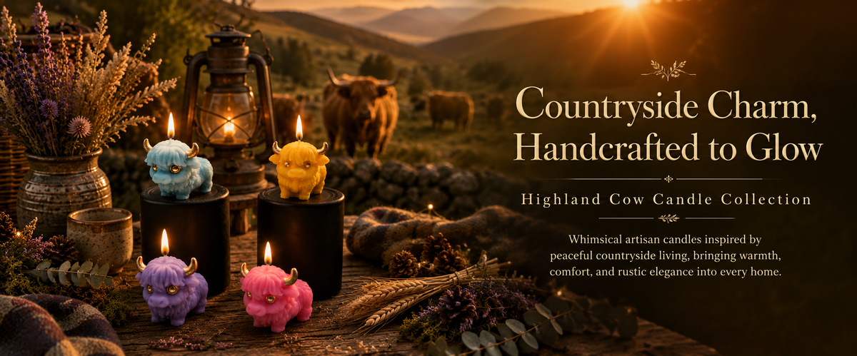 Handmade Highland Cow Scented Soy Wax Candle 2pcs