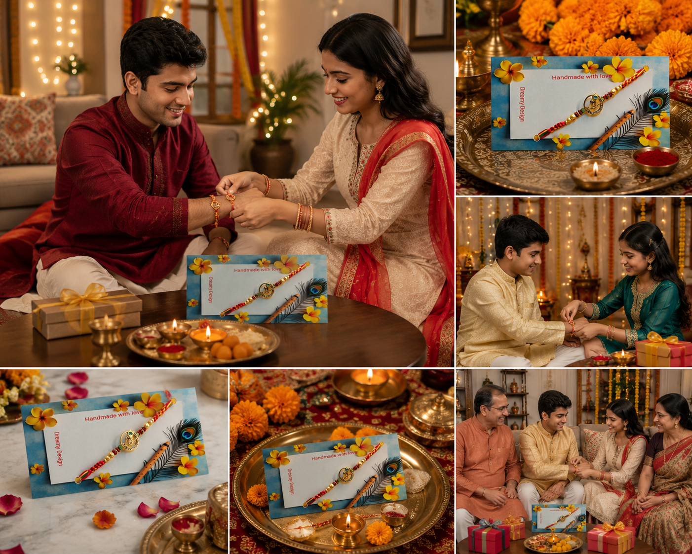 Handmade Krishna Rakhi for Brother pack of 2