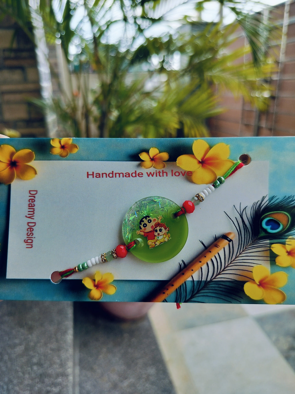 Handmade Shin Chan Resin Rakhi for Kids