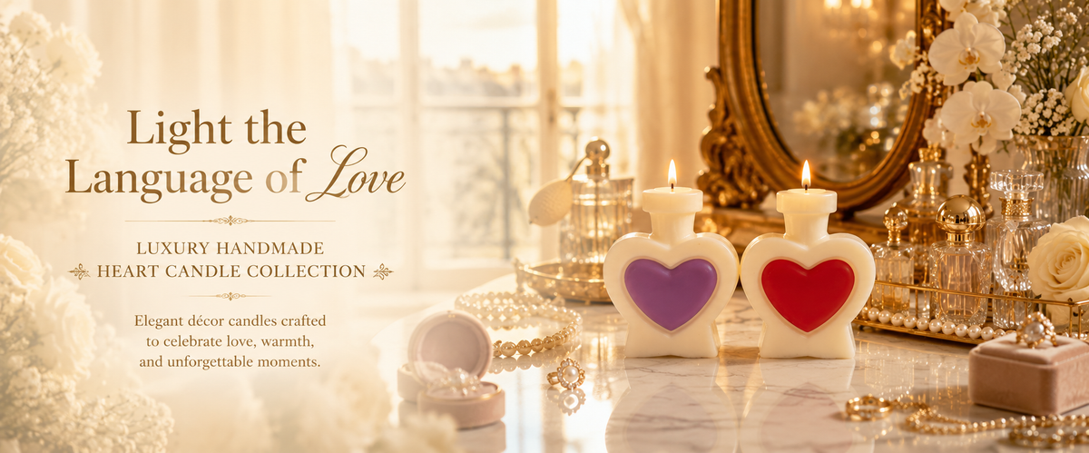 Handmade Heart Perfume Bottle Shape Scented Soy Wax Candle 1pc
