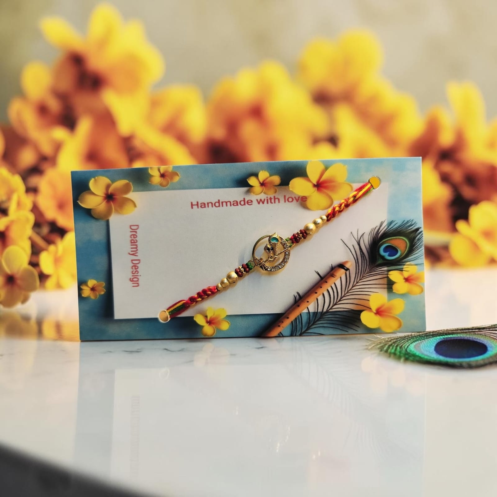 Handmade Krishna Rakhi for Brother pack of 2